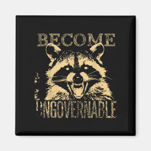 Retro Angry Raccoon wird unregierbarer Mülleimer Magnet