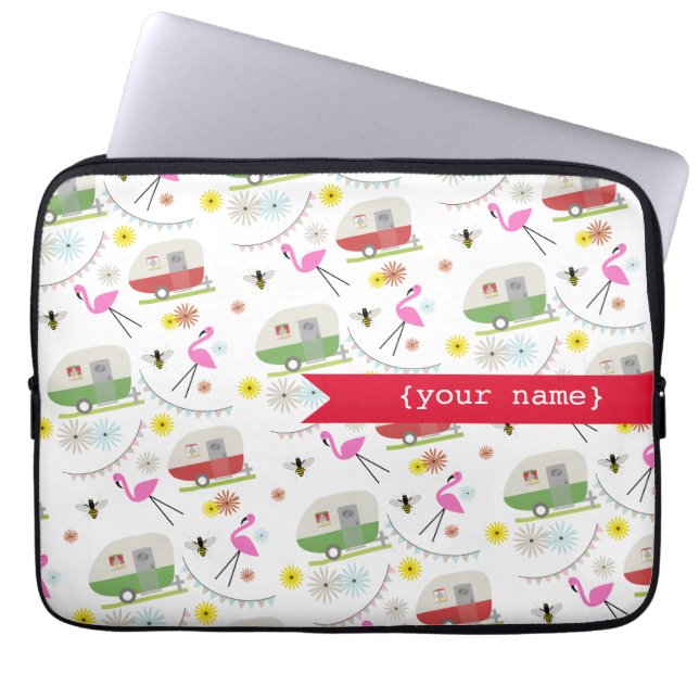 Retro Anhänger-personalisierte Elektronik-Tasche Laptopschutzhülle (Vorderseite)