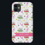 Retro Anhänger-u. Flamingo-Muster Case-Mate iPhone Hülle<br><div class="desc">Eigenschaften dieses Produktes ein Muster,  das Illustrationen der retro Vintagen inspirierten Camperanhänger,  der rosa Flamingos,  der Bienen und der Blumen enthält.</div>