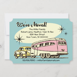 Retro-Anhänger Umzugsankündigung Ankündigung