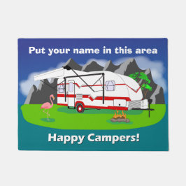 Retro Anhängerfußmatte, Rot, Singleachse, 18" x Fußmatte