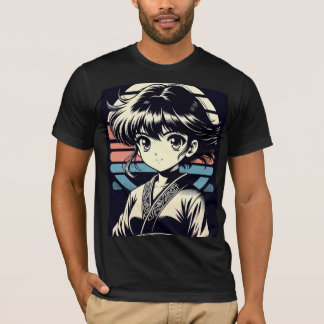Retro Anime Mädchen Vintage-Illustration T-Shirt D