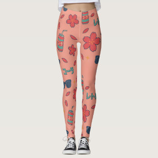 Retro-Anime-Urlaubs-Icons – Kawaii-Neon-Leggings Leggings