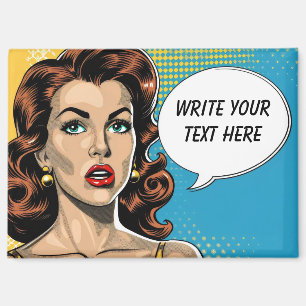 Retro Anpassbarer weiblicher Text Magnet