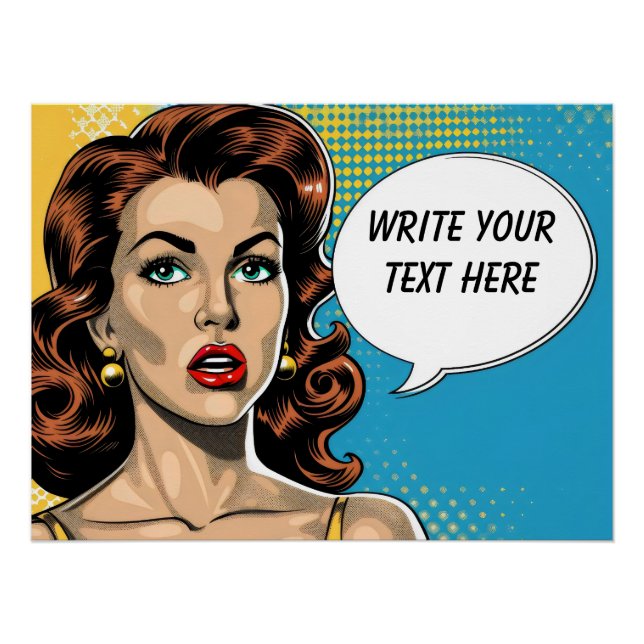 Retro Anpassbarer weiblicher Text Poster (Vorderseite)