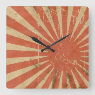 Retro-Anstieg der Sun-Uhr Quadratische Wanduhr