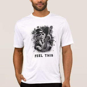 *~* Retro AP91 Bassgitarre Spielende Musik Katze T-Shirt