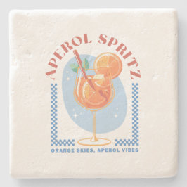 Retro Aperol Spritz Summer Cocktail Vibe Steinuntersetzer