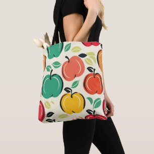 Retro Apfelplantage Ernte Lebensmittelladen Tasche