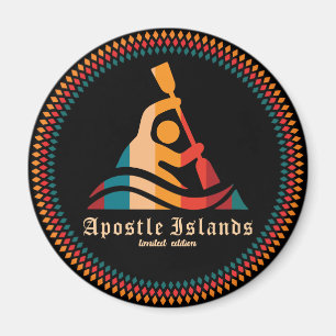 Retro Apostle Islands Kayaking Magnet