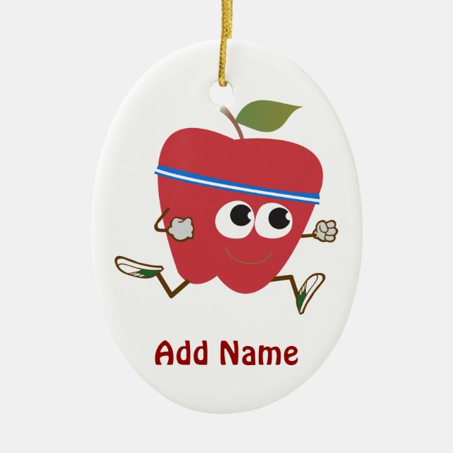 Retro Apple Runner Keramik Ornament (Vorne)
