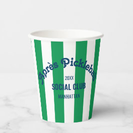 Retro Après Pickle Ball Social Club Green Stripe Pappbecher