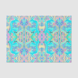 Retro Aqua Blue Liquid Art on Abstrakt Hydrangeas Seidenpapier