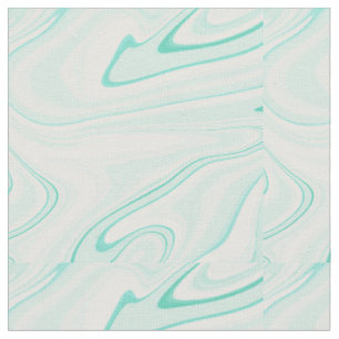Retro Aqua Green Swirl Liquid Painting Ästhetik Stoff