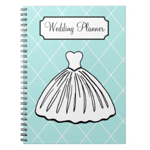 Retro-Aqua-Hochzeitsplaner-Notizbuch Notizblock