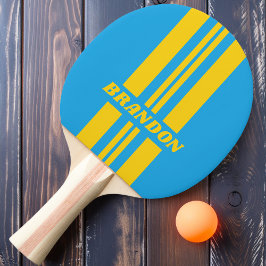 Retro Aqua Reef Doppelte Kundgebung Streifen mit N Tischtennis Schläger