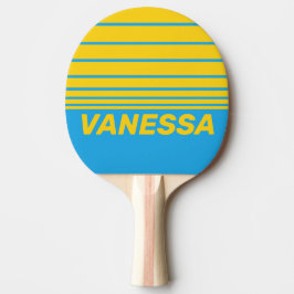 Retro Aqua Reef Horizon Striping with Name Tischtennis Schläger