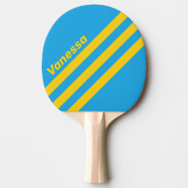 Retro Aqua Reef Three Angled Striping with Name Tischtennis Schläger