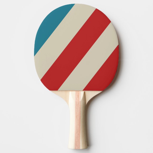 Retro Aqua Surf Bold Streifen Tischtennis Schläger (Vorderseite)