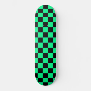 Retro Aqua und schwarzer SchachbrettSkateboard Skateboard