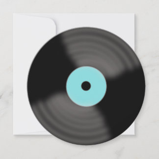 Retro Aqua Vinyl Record-Party Einladungen