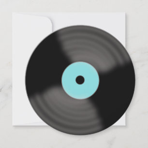 Retro-Aqua-Vinyl-Schallplatten-Party-Einladungen Einladung