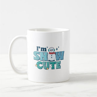 Retro Aquamarin bin ich Schnee Niedlich Winterschn Kaffeetasse