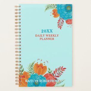 Retro Aquamarin Coral Pioneer Frauenplaner unbedac Planer