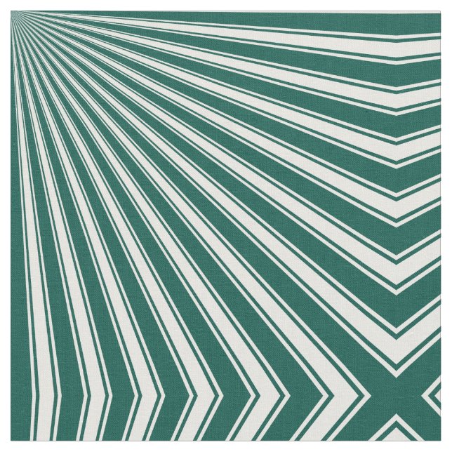 Retro Aquamarin grüne Funky Sun Rays Hintergrund Stoff (Nahaufnahme)