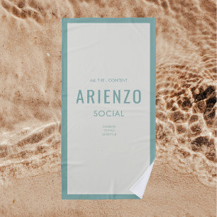 Retro Aquamarine Social Media-Einfluss Förderung Strandtuch