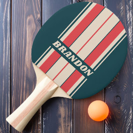 Retro Aquamarine Streifen mit dem Namen Tischtennis Schläger