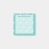 Retro Aquamarine und weiße Sterne bearbeitbare Sti