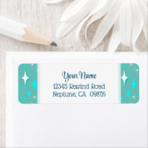 Retro Aquamarine und weiße Sterne Editable Rücksen