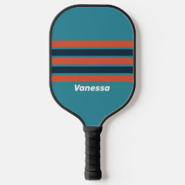 Retro Aquamariner Splash Across Strip mit Name Pickleball Schläger