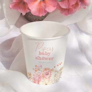 Retro-Aquarell-Blumen-Mädchen-Baby-Party Pappbecher