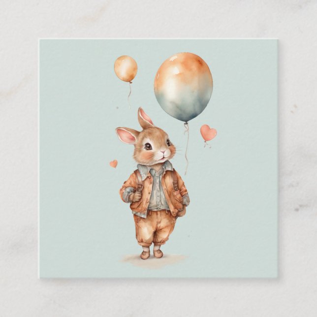 Retro Aquarell Kleiner Sonnenjunge mit Ballons Begleitkarte (Vorderseite)