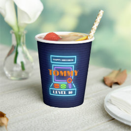 Retro Arcade Game Geburtstagsparty Pappbecher