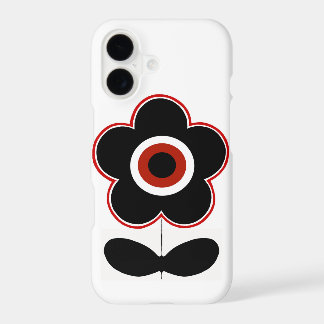 Retro-Arcade-Handyhülle Schwarz Rot Flower Power