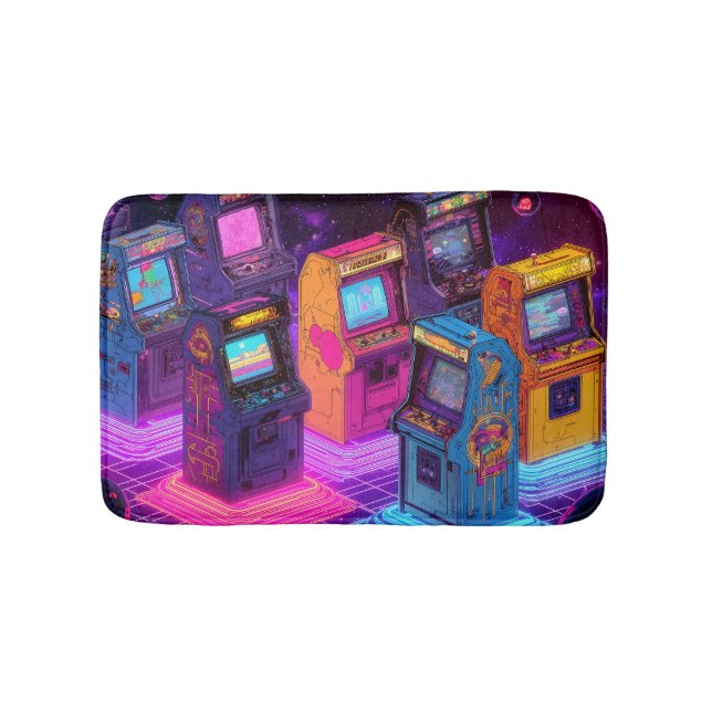 Retro-Arcade-Maschinen Badematte (Vorderseite)