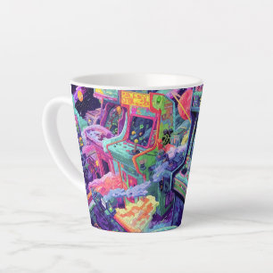 Retro-Arcade-Maschinen im Weltraum Milchtasse