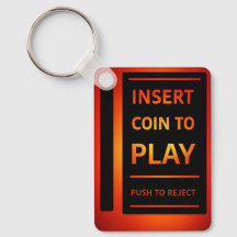 Retro-Arcade-Schlüsselanhänger 'Münze Einwerfen zu
