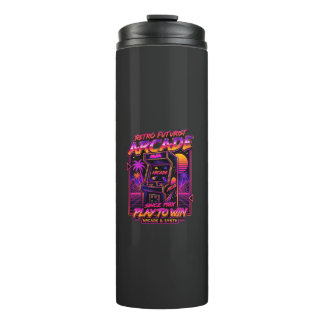 Retro-Arcade-Synthwave-Neon-Aufkleber Thermosbecher