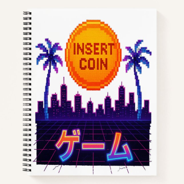 Retro Arcade Vibes - Design der Pixel-Pixel-Pixel- Notizbuch (Vorderseite)