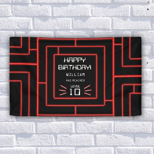 Retro Arcade Video Game Neon Kindergeburtstag Banner