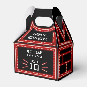 Retro Arcade Video Game Neon Kindergeburtstag Geschenkschachtel