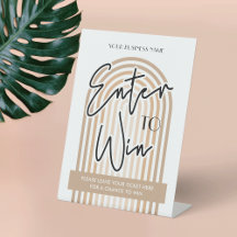 Retro Arch Boho Cream Business Prize Zeichn Raffle