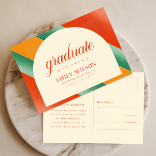 Retro Arch Rahmen Abitur Einladung Postkarte