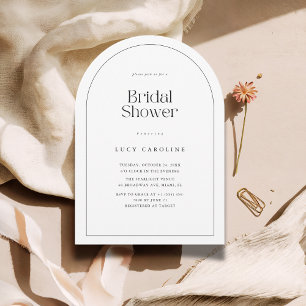 Retro Arch Style Couple Foto Brautparty Einladung