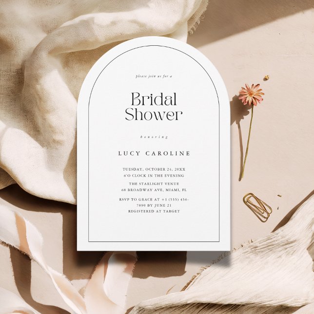 Retro Arch Style Couple Foto Brautparty Einladung (Von Creator hochgeladen)