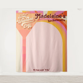 Retro Arch Vintag Sunset Bachelorette Hintergrund Wandteppich